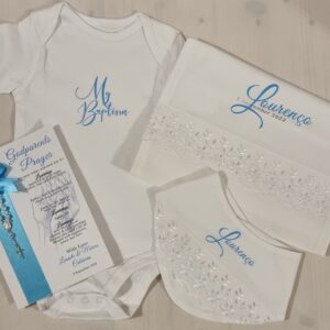Baptism gift set - Cloth, Bib, Vest, Card
