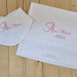 Baptismal cloth and bib set