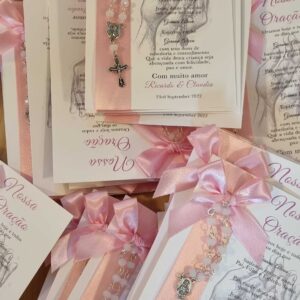 Bonbonnieres - A6 Thank you cards with small rosaries