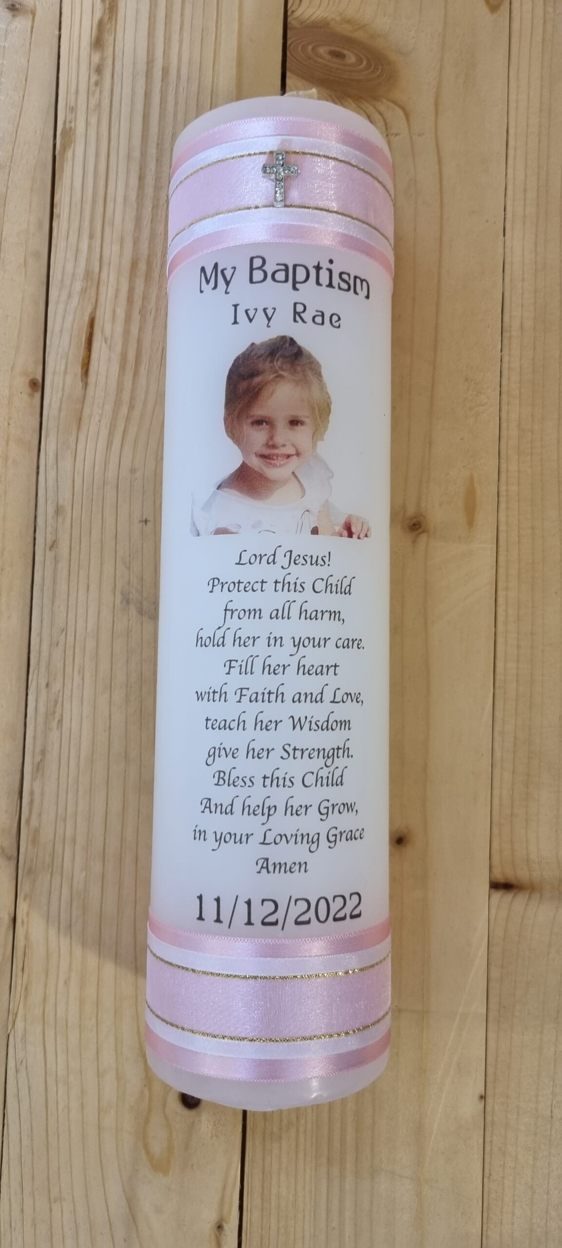 Baptism candle - with photo