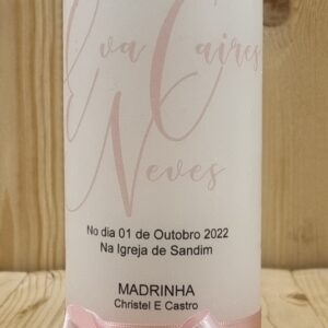 Baptism candle - pink