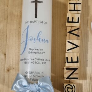 Baptism candle - blue