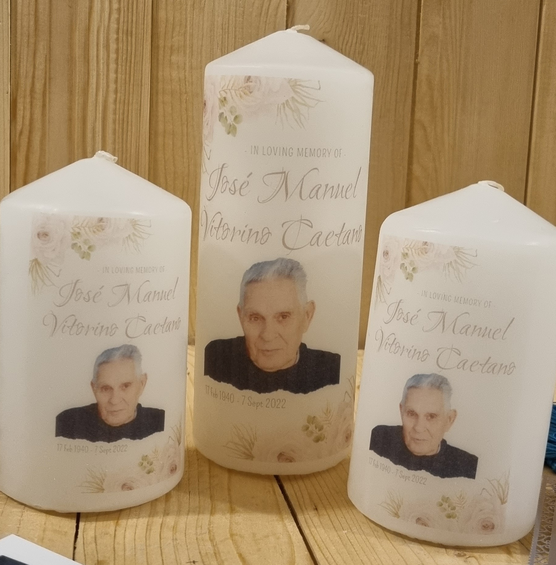 Memorial candle set - Floral