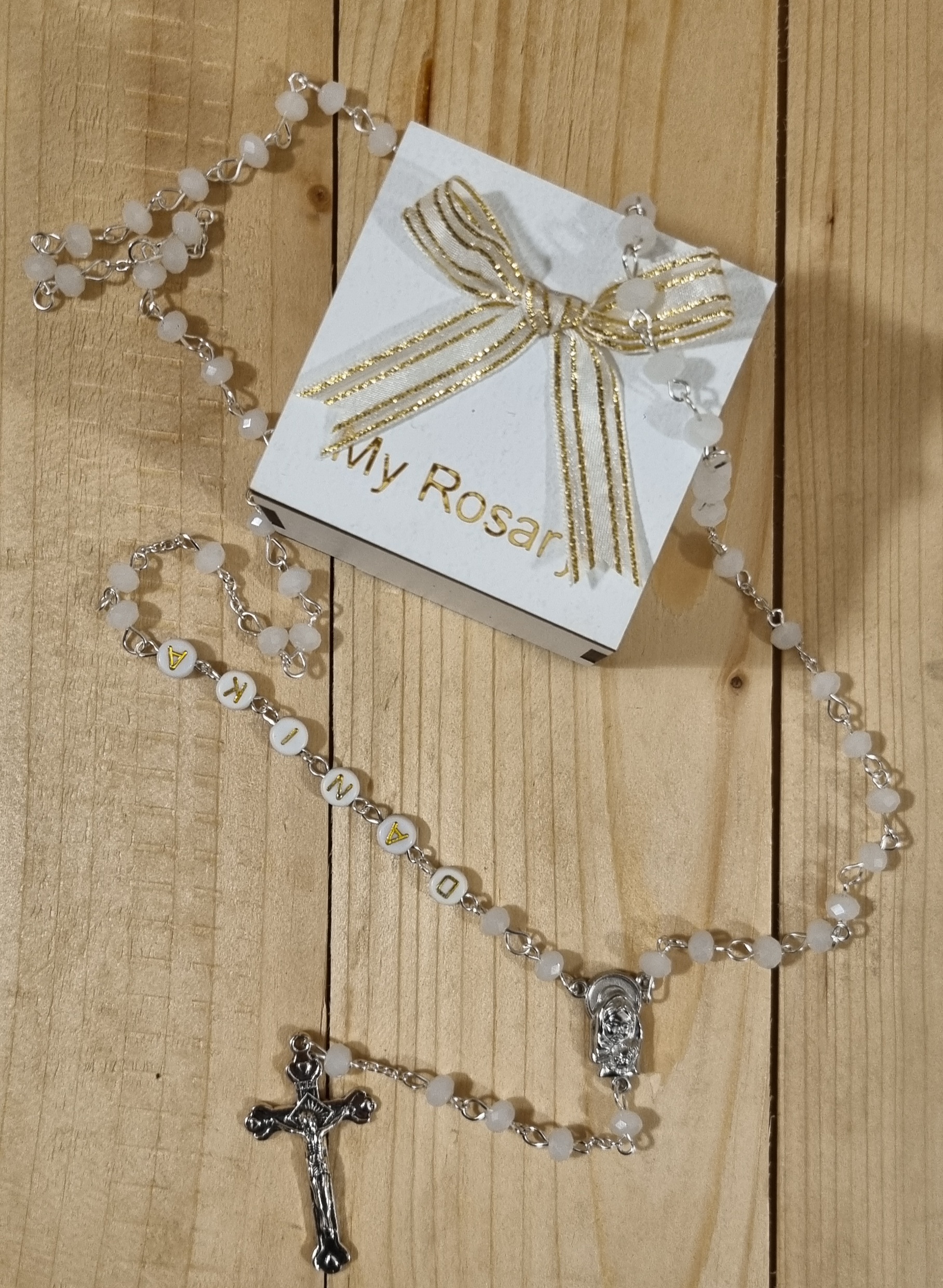 Personalised Rosary (with wooden box)