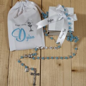 Personalised Rosary and drawstring bag